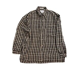 Goouch Black & Beige Checkered Long-Sleeve Cotton Shirt M
